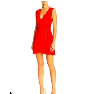 ALICE + OLIVIA Lennon Surplice Sleeveless Side Zip Mini Cocktail Dress